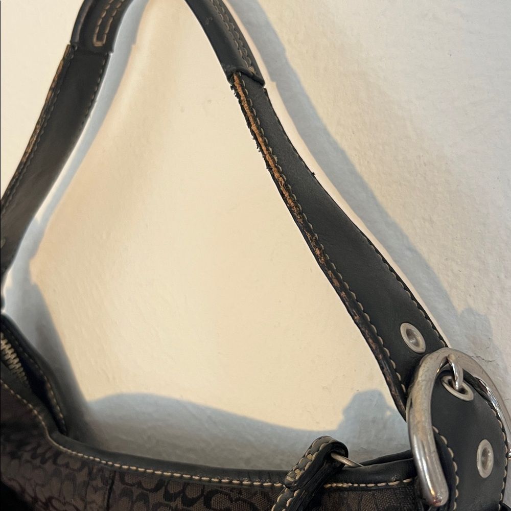 Coach Vintage Black Mini Hobo Soho Signature Canvas Shoulder Bag Y2K 90s Retro - Picture 15 of 15
